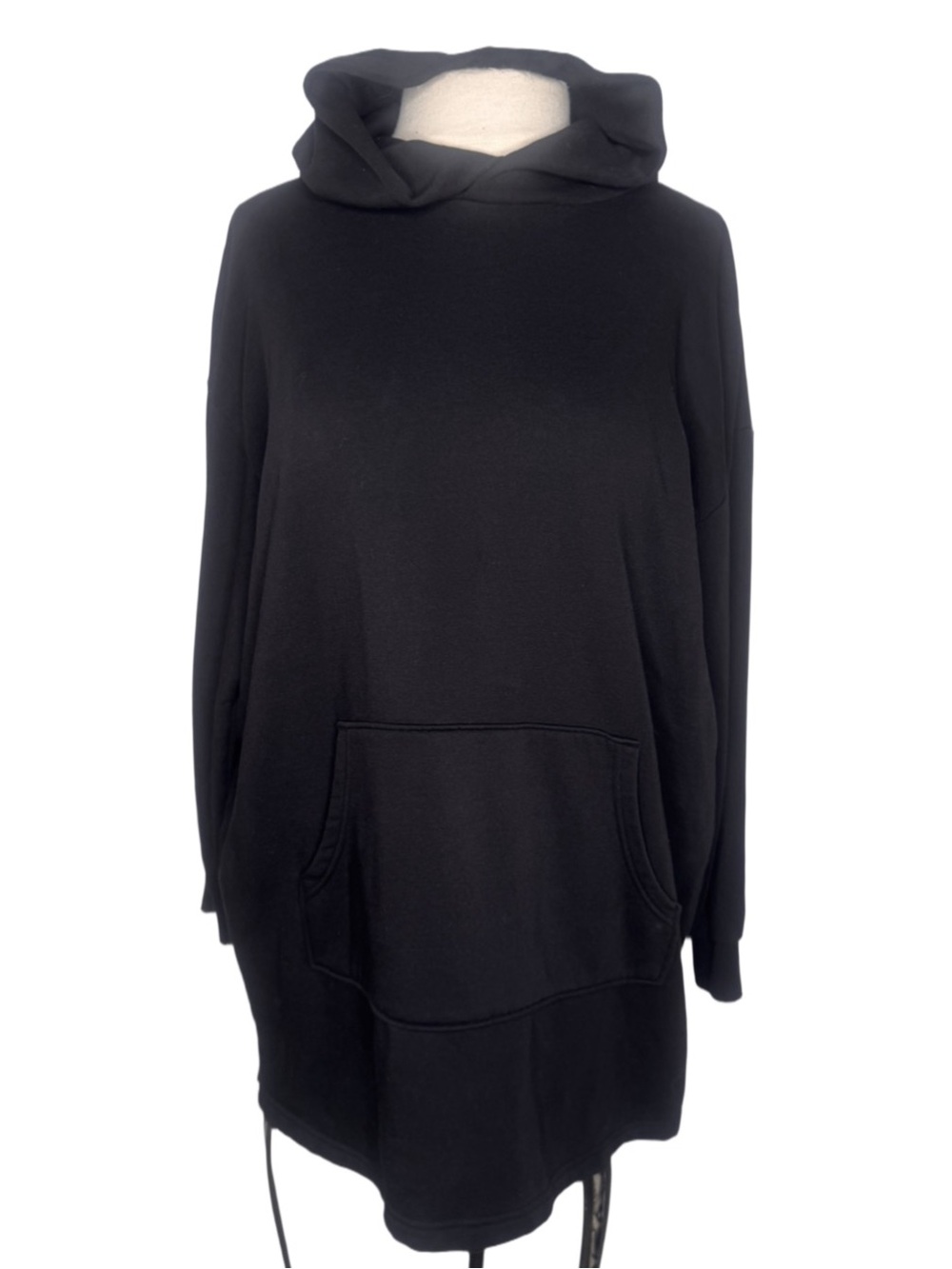 💕 2/$25 Women's Plus Black Hooded Pullover Tunic Sweatshirt Dress XXL